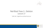 Red-Black Trees 3 -Deletion · 2020. 9. 14. · RBT deletion To delete a node z in an RBT: 1.Delete z as for a BST 2.Fix any RBT violations Call the spliced out node y. The spliced