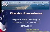 District Procedures · 2019. 6. 3. · District Procedures Regional Based Training for Divisions 01,13,18 and 22 04May2019 R. Kudla, ADSO-MT First Dist.Southern Region, SLIS (south)