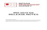 IRS 2019 Q4 RELEASE NOTES - MRUC...• Consumer Durable Ownership and FMCG Usage. Sample All India - IRS 2019 Q4 covered a sample of 327,661 households, across India. The sample was