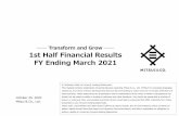 1st Half Financial Results FY Ending March 20212020/11/05  · ――Transform and Grow ―― 1st Half Financial Results FY Ending March 2021 October 30, 2020 Mitsui & Co.,Ltd. A
