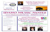 IDAHO MUSIC NOTES · 2015. 8. 19. · Rico LaVoz VanDoren Humes & Berg ... issue features interesting articles, information, a call for session proposals for our 2014 Inservice Conference,