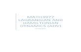 MATH3977 LAGRANGIAN AND HAMILTONIAN DYNAMICS (ADV) · 2018. 2. 23. · MATH3977 LAGRANGIAN AND HAMILTONIAN DYNAMICS (ADV) LECTURE NOTES 6 Chapter 1: Calculus of Variations Calculus