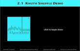 Knuth Shuffle Demo - fpl.cs.depaul.edufpl.cs.depaul.edu/jriely/ds1/extras/demos/21DemoKnuthShuffle.pdf•In iteration i, pick integer r between 0 and i uniformly at random. • Swap