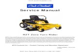 Cub Cadet RZT - JustAnswer · 2015. 6. 28. · stamped deck. All versions of the Cub Cadet RZT (and White ZT) are bagger capable. 1. DECK LEVELING. 1.1. To adjust the deck pitch,