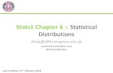 Stats1 Chapter 6 :: Statistical Distributions · 2020. 4. 3. · Chp4: Correlation Measuring how related two variables are, and using linear regression to predict values. ... Back
