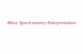 Mass Spectrometry Interpretation · 2014. 6. 4. · Interpretation of Mass Spectra Select a candidate peak for the molecular ion (M+) Examine spectrum for peak clusters of characteristic