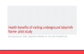 Health benefits of visiting underground labyrinth Ravne ... · 25m underground 8 tunnels leading in 30m2 big 4m high No artificial ventilation system Perfect air flow Negative ions