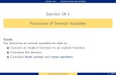 Section 14.1 Functions of Several Variablesmpcarr/math211/print/ch14.pdf · 2018. 9. 26. · Section 14.3 Partial Derivatives Derivatives of Single-Variable Functions Derivatives