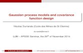 Gaussian process models and covariance function designtugaut.perso.math.cnrs.fr/pdf/APSSE/2014.11.28.pdf · 2014. 12. 1. · Gaussian process models and covariance function design
