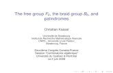 The free group F2, the braid group B3, and palindromesirma.math.unistra.fr/~kassel/PalindromesUQAM0608.pdf1 1 « (3) where w 7→Mw is the homomorphism F2 → SL2(Z) such that Ma =