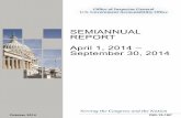 SEMIANNUAL REPORT April 1, 2014...Date: October 29, 2014 To: Comptroller General Gene L. Dodaro From: Inspector General Adam R. Trzeciak Subject: Semiannual Report—April 1, 2014,