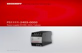 Documentation Power supply 24 V DC, 3.8 A, 1-phaseOverview PS1111-2403-0000 Version: 1.05 1 Overview PS1111-2403-0000 | Power supply 24 V, 3.8 A, 1-phase • 100-240V wide-range input