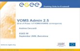 VOMS Admin 2 - indico.cern.ch€¦ · Phase I Implement JSPG requirements Done Phase II Migrate essential VOMRS features to VOMS Admin Dec. 2009 Phase III Interface with third party