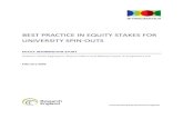 BEST PRACTICE IN EQUITY STAKES FOR UNIVERSITY SPIN-OUTS · 2020. 12. 18. · The equity stakes given to incoming investors are a separate issue, which it is generally not appropriate