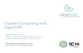 Cluster Computing with OpenHPC - sighpc-syspros.github.iosighpc-syspros.org/workshops/2016/slides/OpenHPC...Cluster Computing with OpenHPC Karl W. Schulz, Ph.D. Technical Project Lead,