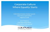 Corporate Culture Where Equality Starts · 2018. 8. 15. · Jane Potapova Chief Operating Officer DAC Aviation International . The Goal “In order for there to be true equality,