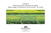 2015 Montana Statewide Spring Canola Variety Trial...7 Canola acreage in Montana is on the rise, and in 2015 78,000 acres were harvested, yielding 132,600,000 lbs. Currently, Montana