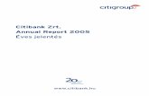Citibank Zrt. Annual Report 2005 Éves jelentés...Vállalati és Intézményi Internet Bank díját 2005 portfolióépít Q és -fejleszt Q tevékenységünk hatására a augusztusában.
