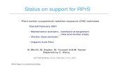 Status on support for RPrS...2007/02/15  · Occupation Radiation Exposure Shielding codes available for this analysis are MicroShield and QADMOD – MicroShield, commercially available