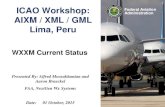 ICAO Workshop: Administration Federal Aviation AIXM / XML ......• General purpose, reusable data types (aerial report, profile, trajectory, area forecast, point forecast, etc.) •