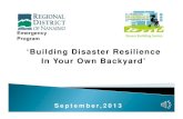 ‘Building Disaster Resilience In Your Own Backyard’ · 2020. 8. 26. · In Your Own Backyard ... Building Disaster Resilience Shelter in Place Back to Basics ... Prepare for evacuation