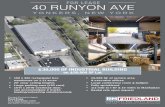 FOR LEASE 40 RUNYON AVE - LoopNet · 2020. 10. 30. · 40 RUNYON AVE YONKERS, NEW YORK FOR LEASE 100 x 300 rectangular box warehouse on 1.11 acres 20’ clear ceiling heights Large