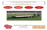 5 Ton Deckover Flatbed Trailer - Johnson Trailer Co.€¦ · 05/03/2018  · Trailer may be shown with optional equipment.. Specifications - 5 Ton Deckover Flatbed Weight Rating:10,000