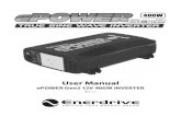 User Manual - Keoghs Marine · 2018. 7. 25. · Page 4 Enerdrive ePOWER Inverter Gen2 400W 12V Owners Manual Rev: 1.1 1. Introduction Thank you for purchasing the Enerdrive ePOWER