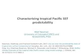 Characterizing tropical Pacific SST predictability · mean-square (RMS) distance (grid space; low-order PC space is similar) • No weighting of members: ensemble-mean forecast is