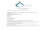 SAFETY DATA SHEET LOW FOG FLUID - Farnell element14HEALTH & SAFETY DATA SHEET ACME HP LINE LOW FOG FLUID 1. IDENTIFICATION OF THE SUBSTANCE / PREPARATION & COMPANY Name: PRO LIGHT