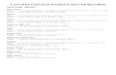 CATAWBA COLLEGE WOMEN'S SOCCER RECORDS · 2020. 3. 26. · CATAWBA COLLEGE WOMEN'S SOCCER RECORDS INDIVIDUAL RECORDS GOALS SCORED GAME ---- 4 by Hollis Mendenhall vs. Wingate (9-12-96);