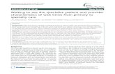 RESEARCH ARTICLE Open Access Waiting to see the ......RESEARCH ARTICLE Open Access Waiting to see the specialist: patient and provider characteristics of wait times from primary to