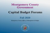 Capital Budget Forums - Montgomery County, Maryland ... Capital Budget Forums Fall 2020 Montgomery County