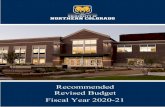 Recommended Budget 2020-2021This document presents the recommended Revised Budget for Fiscal Year 2020-21, including an update to revenue projections, as well as the result of the