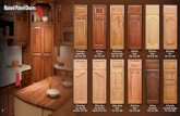 Raised Panel Doors - Cabinet ProP217 – E127 – MR80 – V125 401AM - Paint Grade Fieldstone - Brushed Black Glaze 1/4” MDF – E116 – SR35 – V128 301AM - Hickory Natural P210