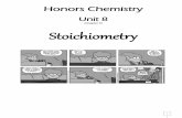 Honors Chemistry · 2013. 1. 7. · Honors Chemistry Unit 8 (Chapter 9) Stoichiometry . 2 . 3 Cooking with Chemistry Stoichiometry is a way of figuring out how much stuff you're going