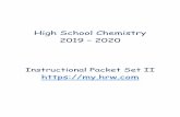 High School Chemistry 2019 – 2020 · High School Chemistry . 2019 – 2020 . Instructional Packet Set II . . Day(s) Worksheet Title Category 1 Review: Matter and Periodic Table