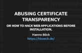 ABUSING CERTIFICATE TRANSPARENCY CON 25/DEF CON 25...(HPKP) 10 CERTIFICATE AUTHORITY AUTHORIZATION (CAA) 11 CERTIFICATE TRANSPARENCY (CT) 12 PUBLIC LOGS Let's put all certificates