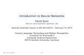 Introduction to Neural Networks - David Stutz · 2014. 5. 27. · Introduction to Neural Networks David Stutz david.stutz@rwth-aachen.de Seminar Selected Topics in WS 2013/2014 –