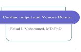 Cardiac output and Venous Return - JU Medicine...VENOUS RETURN ⚫Definition: Volume of blood returns to either the left side or right side of the heart per minute ⚫VR = CO = P/R