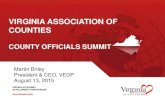VIRGINIA ASSOCIATION OF COUNTIES...VIRGINIA ECONOMIC DEVELOPMENT PARTNERSHIP YESVIRGINIA.ORG VIRGINIA ASSOCIATION OF COUNTIES COUNTY OFFICIALS SUMMIT Martin Briley …