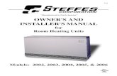 Manufactured in North America OWNER'S AND INSTALLER'S … · V10 Models: 2002, 2003, 2004, 2005, & 2006 OWNER'S AND INSTALLER'S MANUAL for Room Heating Units "Manufactured in North