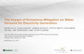 The Impact of Emissions Mitigation on Water Demand for ......PAGE KYLE, EVAN DAVIES, JAMES DOOLEY, STEVE SMITH, MOHAMAD HEJAZI, JAE EDMONDS, AND LEON CLARKE September 20, 2012 Motivation