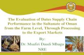 The Evaluation of Dates Supply Chain Performance in the ... ... In 2012, Oman exported 5,815 metric tons (2.1 % of the production at US$1322). In 2013, Oman exported 8,992 metric tons