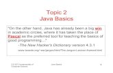 Topic 2Topic 2 Java Basics - University of Texas at Austin Topic 2Topic 2 Java Basics "On the other
