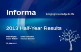 2013 Half-Year Results - InformaX(1))/globalassets/documents/...2013/07/29  · •2013 H1 highlights: •Disposal of Spanish & Italian conference businesses •Disposal of Corporate