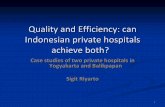 Quality and Efficiency: can Indonesian private hospitals …inahea.org/files/hari1/5. SIGIT RIYARTO.pdfSigit Riyarto. 2. Background ... This paper is a case study involving two private