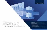 WHITE PAPER Comply with HIPAA Using ጷ Solutions · 2020. 2. 25. · HITECH security and compliance program for services offered as part of Acronis Cyber Cloud. Designed to ease