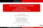 Numerical Analysis and Computing...Numerical Analysis and Computing Lecture Notes #13 — Approximation Theory — Rational Function Approximation Joe Mahaﬀy, hmahaffy@math.sdsu.edui