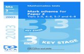 KEY STAGE 3 Mark scheme for 3 - satspapers.orgsatspapers.org/KS3 Tests/Key Stage 3 SATs - Y7 8 9/KS3...Paper 2 2003 Tiers 3–5, 4–6, 5–7 and 6–8 3 KEY STAGE ALL TIERS Ma 3 K